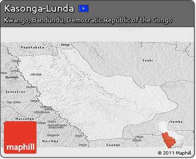 Silver Style Panoramic Map of Kasonga-Lunda