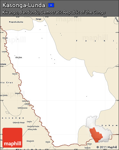 Classic Style Simple Map of Kasonga-Lunda