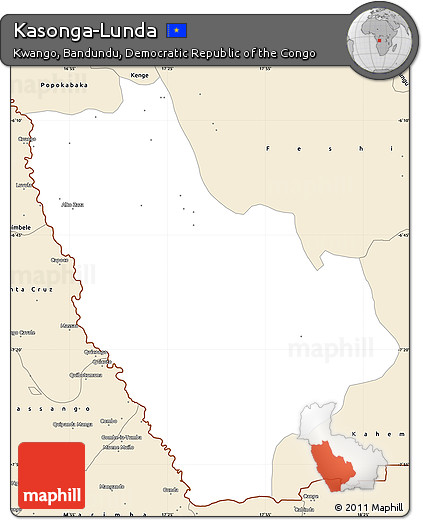 Classic Style Simple Map of Kasonga-Lunda