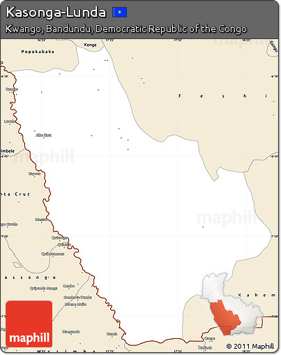 Classic Style Simple Map of Kasonga-Lunda