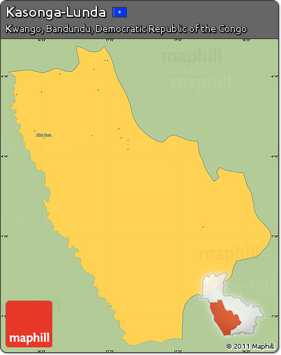 Savanna Style Simple Map of Kasonga-Lunda, single color outside