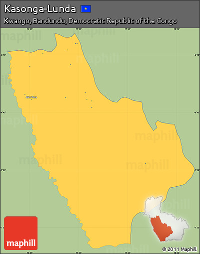 Savanna Style Simple Map of Kasonga-Lunda, single color outside