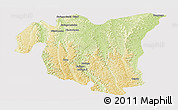 Physical Panoramic Map of Kenge, cropped outside