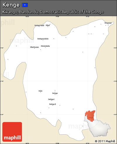 Classic Style Simple Map of Kenge, single color outside