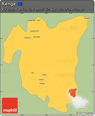 Savanna Style Simple Map of Kenge, single color outside
