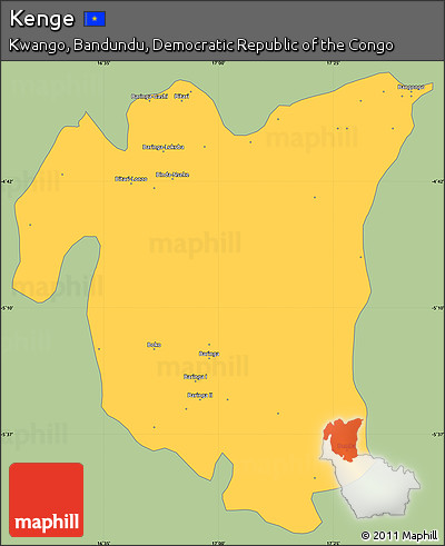 Savanna Style Simple Map of Kenge, single color outside