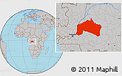 Gray Location Map of Mai-Ndombe