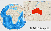 Shaded Relief Location Map of Mai-Ndombe