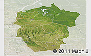 Satellite Panoramic Map of Bandundu, lighten