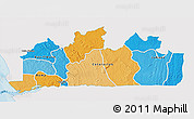 Political 3D Map of Bas-Zaire, single color outside