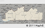 Shaded Relief 3D Map of Bas-Zaire, darken, semi-desaturated