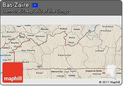 Shaded Relief 3D Map of Bas-Zaire