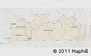 Shaded Relief 3D Map of Bas-Zaire, lighten, semi-desaturated