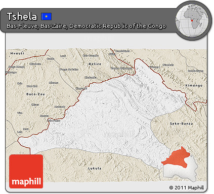 Classic Style 3D Map of Tshela