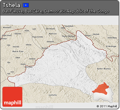 Classic Style 3D Map of Tshela