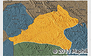 Political 3D Map of Tshela, darken, semi-desaturated