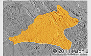 Political 3D Map of Tshela, desaturated