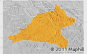 Political 3D Map of Tshela, lighten, desaturated