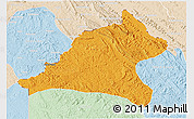 Political 3D Map of Tshela, lighten