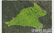 Satellite 3D Map of Tshela, darken, semi-desaturated