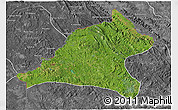 Satellite 3D Map of Tshela, desaturated