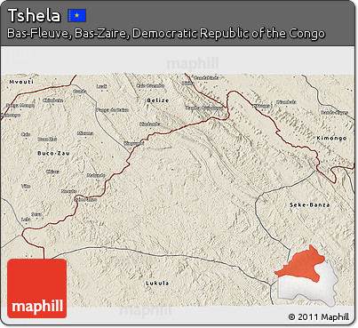 Shaded Relief 3D Map of Tshela