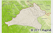 Shaded Relief 3D Map of Tshela, physical outside