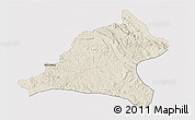 Shaded Relief 3D Map of Tshela, single color outside
