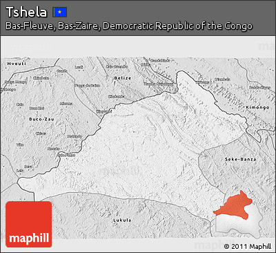 Silver Style 3D Map of Tshela
