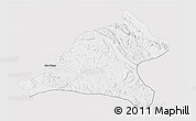 Silver Style 3D Map of Tshela, single color outside