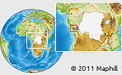 Physical Location Map of Tshela, highlighted country, highlighted grandparent region, within the entire country
