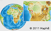 Physical Location Map of Tshela, highlighted parent region, highlighted grandparent region, within the entire country