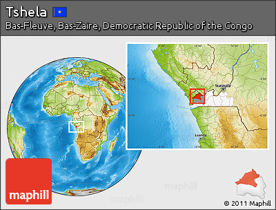 Physical Location Map of Tshela, highlighted parent region, highlighted grandparent region
