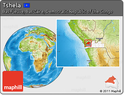 Physical Location Map of Tshela, highlighted parent region, highlighted grandparent region