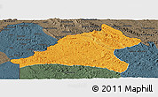 Political Panoramic Map of Tshela, darken, semi-desaturated