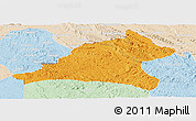 Political Panoramic Map of Tshela, lighten