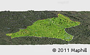 Satellite Panoramic Map of Tshela, darken, semi-desaturated
