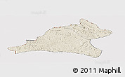 Shaded Relief Panoramic Map of Tshela, cropped outside