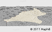 Shaded Relief Panoramic Map of Tshela, darken, desaturated