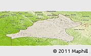Shaded Relief Panoramic Map of Tshela, physical outside