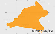 Political Simple Map of Tshela, single color outside