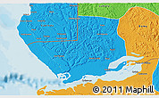 Political 3D Map of Moanda