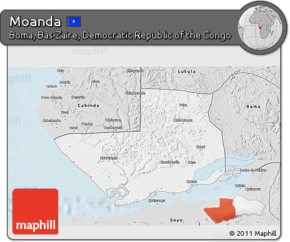 Silver Style 3D Map of Moanda