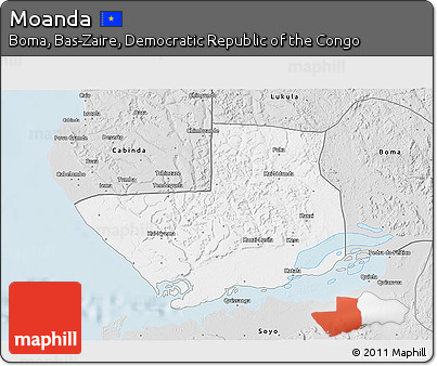 Silver Style 3D Map of Moanda