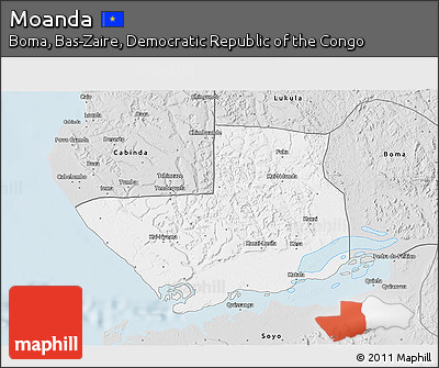 Silver Style 3D Map of Moanda
