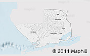 Silver Style 3D Map of Moanda, single color outside