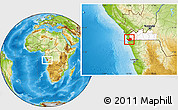 Physical Location Map of Moanda, highlighted grandparent region