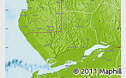 Physical Map of Moanda