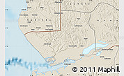 Shaded Relief Map of Moanda