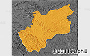 Political 3D Map of Luozi, darken, desaturated